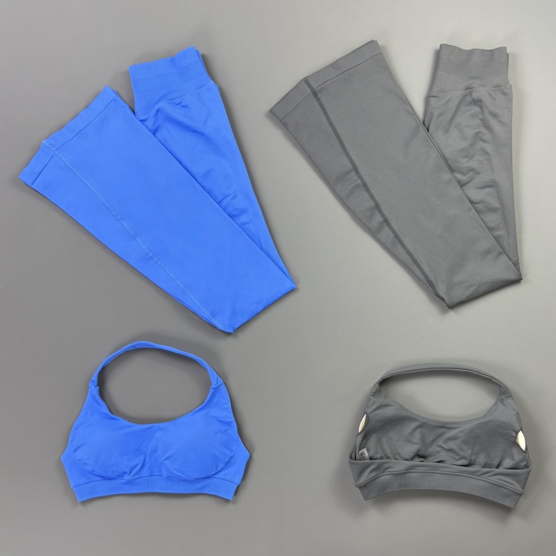 2Pcs Gym Flares Pants Set High - Yoga Fitness Zumba avaliação e preço