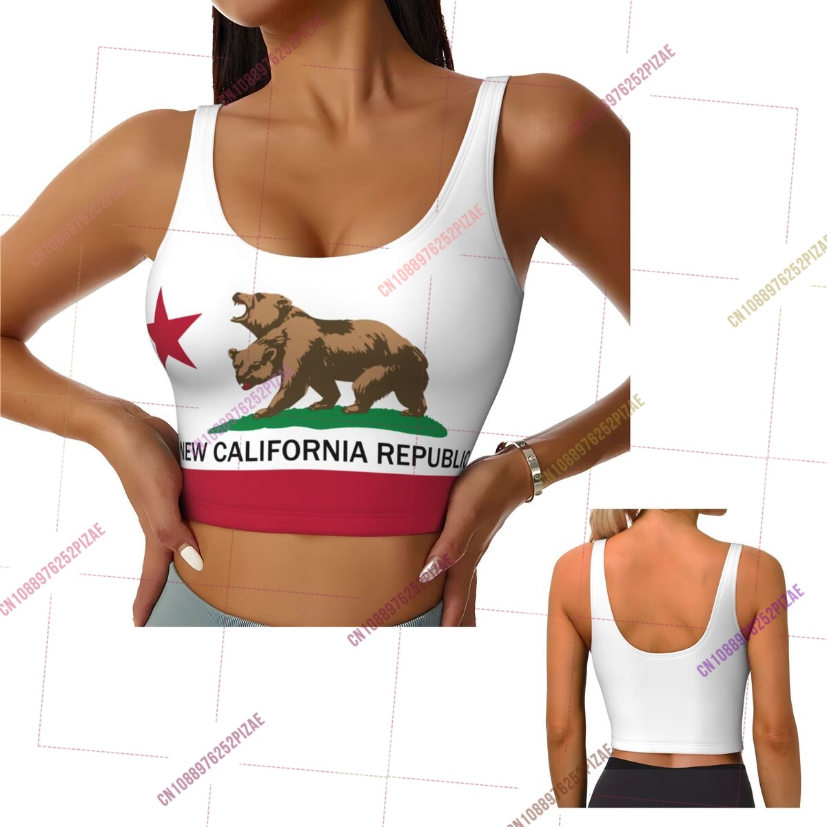 2026 California Flag Women Spo - Yoga Fitness California avaliação e preço