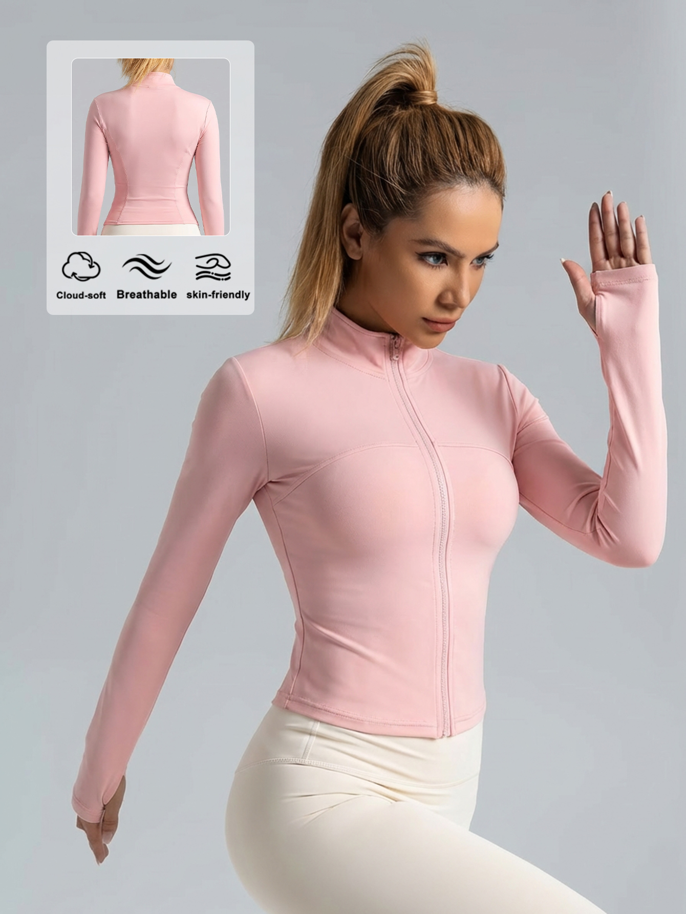 New Women Light pink Yoga Coat - Yoga & Fitness With Faye The Well Being Studio Abbots Langley avaliação e preço