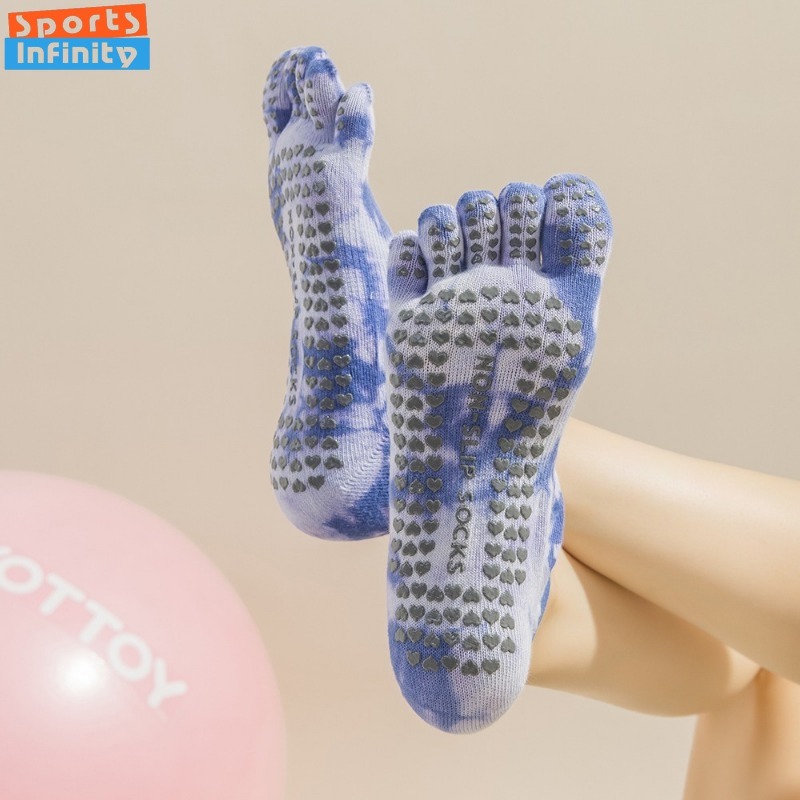 New Non Slip Tie Dye Five Fing - Yoga Fitness Dance avaliação e preço