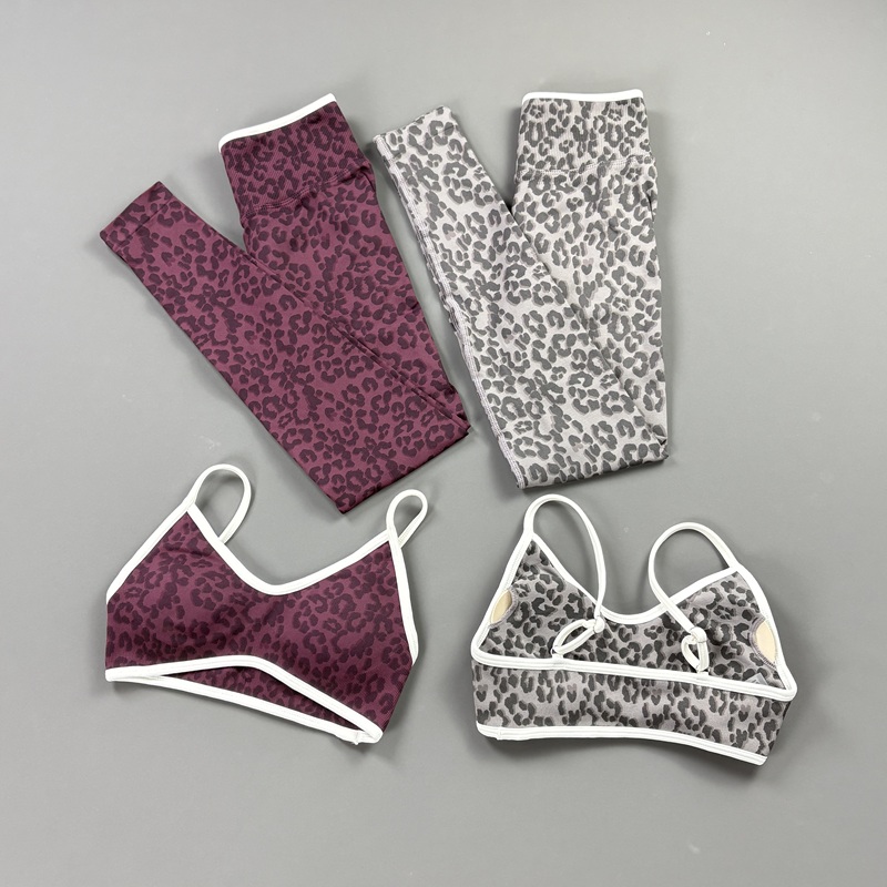 2Pcs HISTELLO Leopard Print Wo - Yoga Fitness Zumba avaliação e preço
