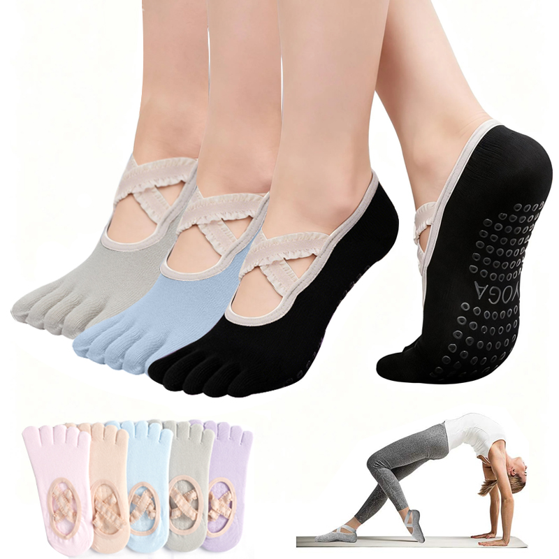 Ladies Non-Slip Pilates Socks  - Yoga Fitness Dance avaliação e preço