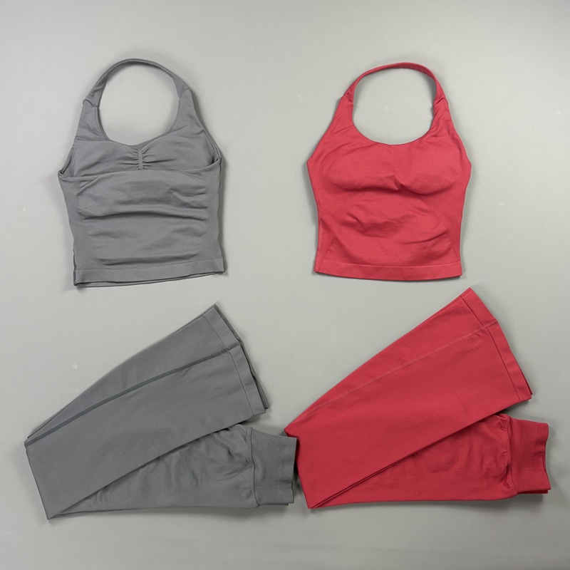 2Pcs Flare Leggings Set Seamle - Yoga Fitness Zumba avaliação e preço