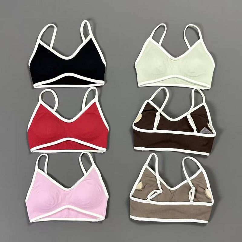 Women Contrastline Yoga Bra V  - Yoga Fitness Tapis avaliação e preço