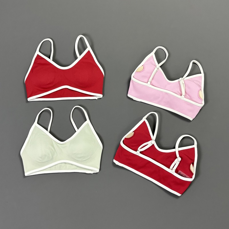 Women Contrastline Yoga Bra V  - Yoga Fitness Tapis avaliação e preço