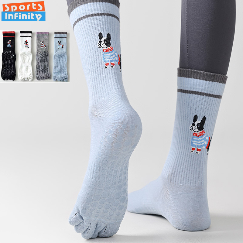 Cute Dog Print Yoga Socks Anti - Yoga Fitness Dance avaliação e preço