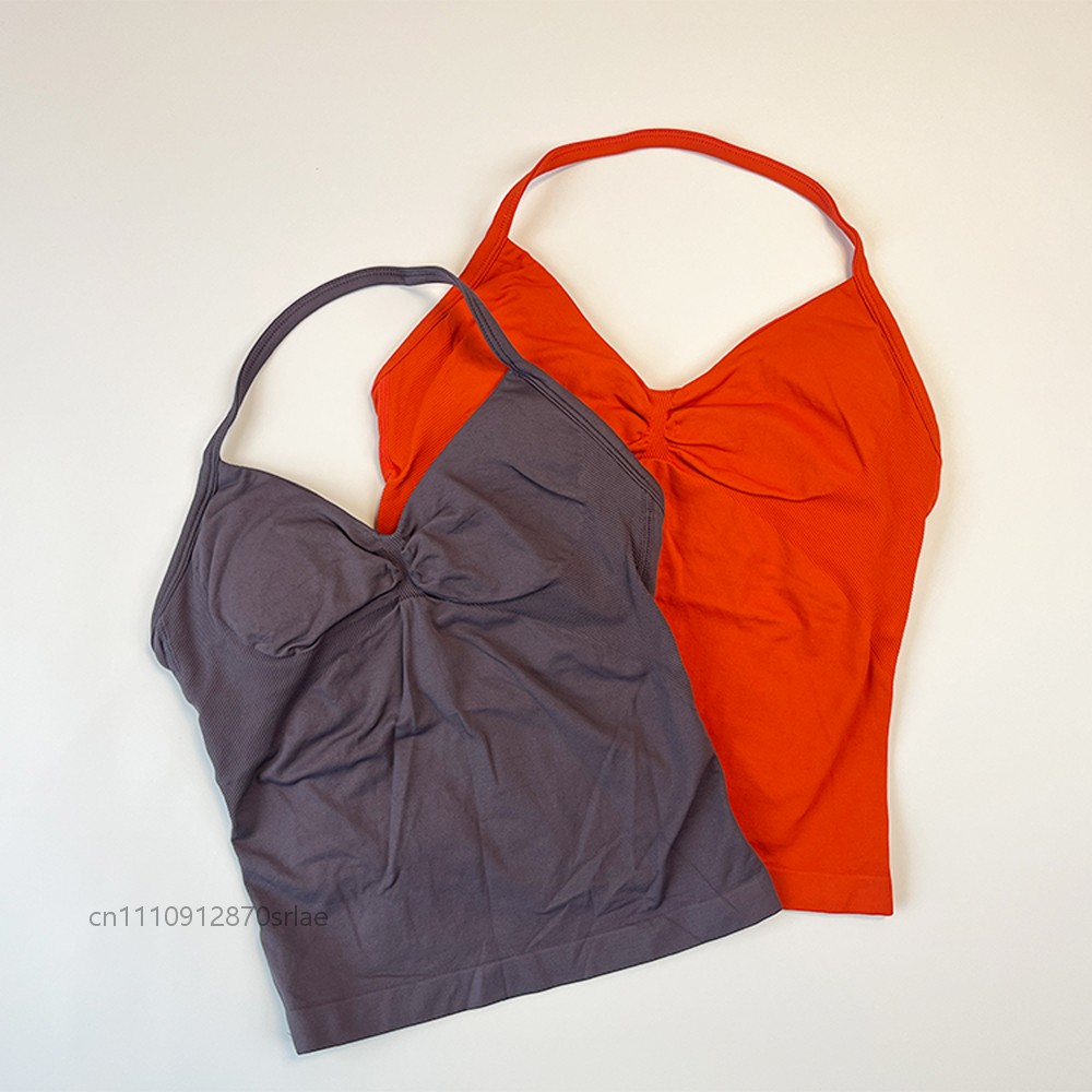 Women's Seamless Halter Strapp - Yoga Fitness Tapis avaliação e preço