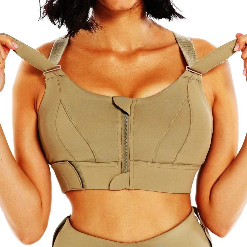 Front Zipper Women Sports Bra  - Yoga Fitness Plus avaliação e preço