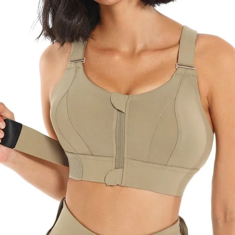 Front Zipper Women Sports Bra  - Yoga Fitness Plus avaliação e preço