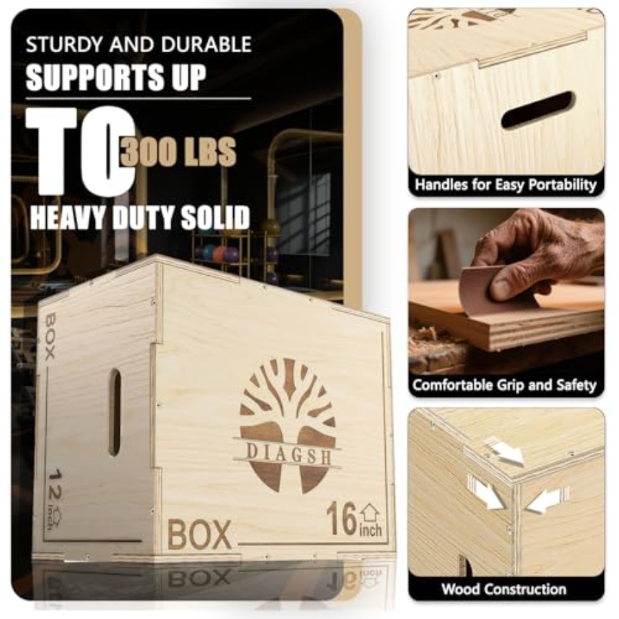 Plyo Box - 3-in-1 wood plyomet - Plyo Jump Box avaliação e preço