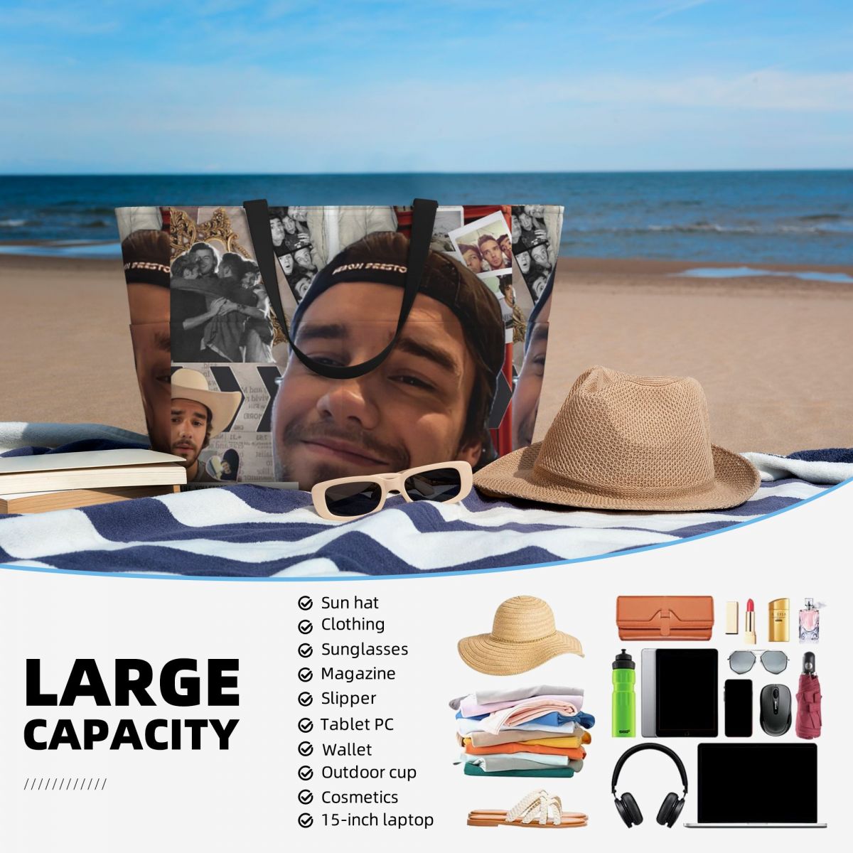 Liam Payne Photo Collage Beach - Yoga Fitness Photos avaliação e preço